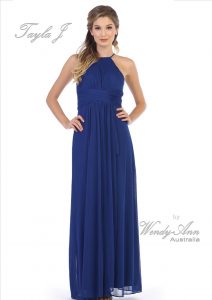 Royal blue Bridesmaid Maxi, Pleated Dress