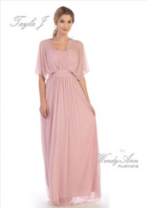 sleeve less plated shafoon Evening gown for Bridesmaids