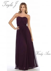 sleeve less plated Evening gown for Bridesmaids